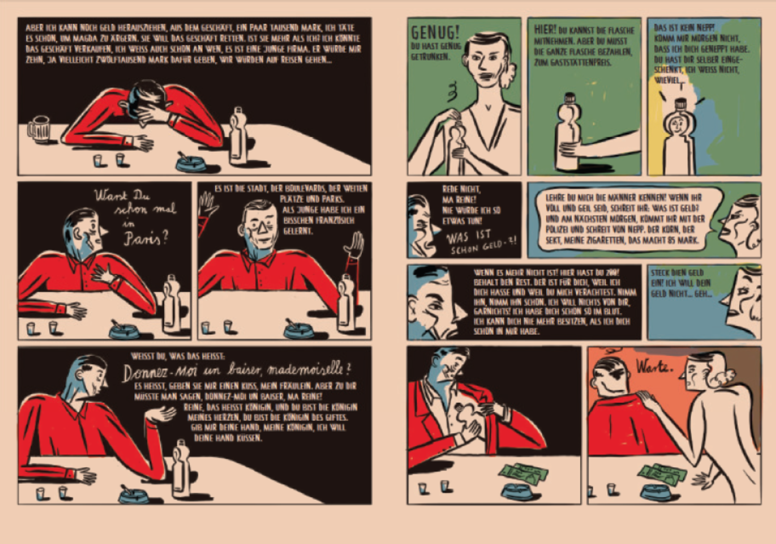 Doppelseite aus der Graphic Novel Doppelseite aus der Graphic Novel